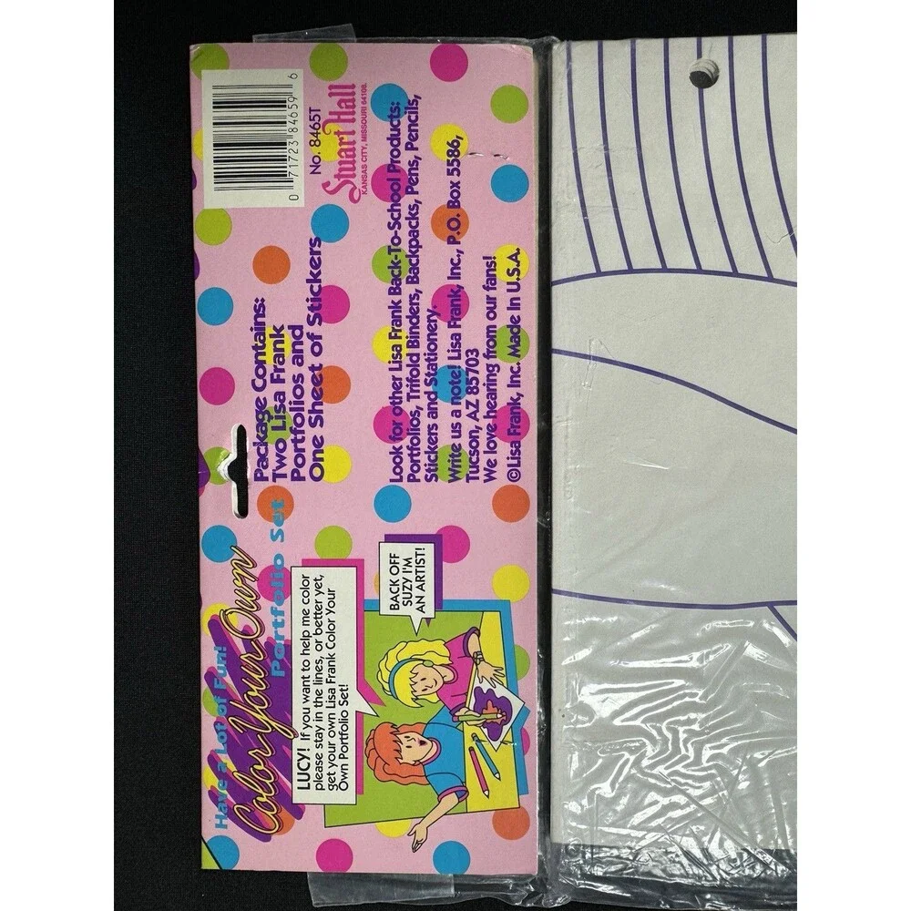 Vintage Lisa Frank Color Your Own Folder W/ Stickers NEW Portfolio Bear Ballet